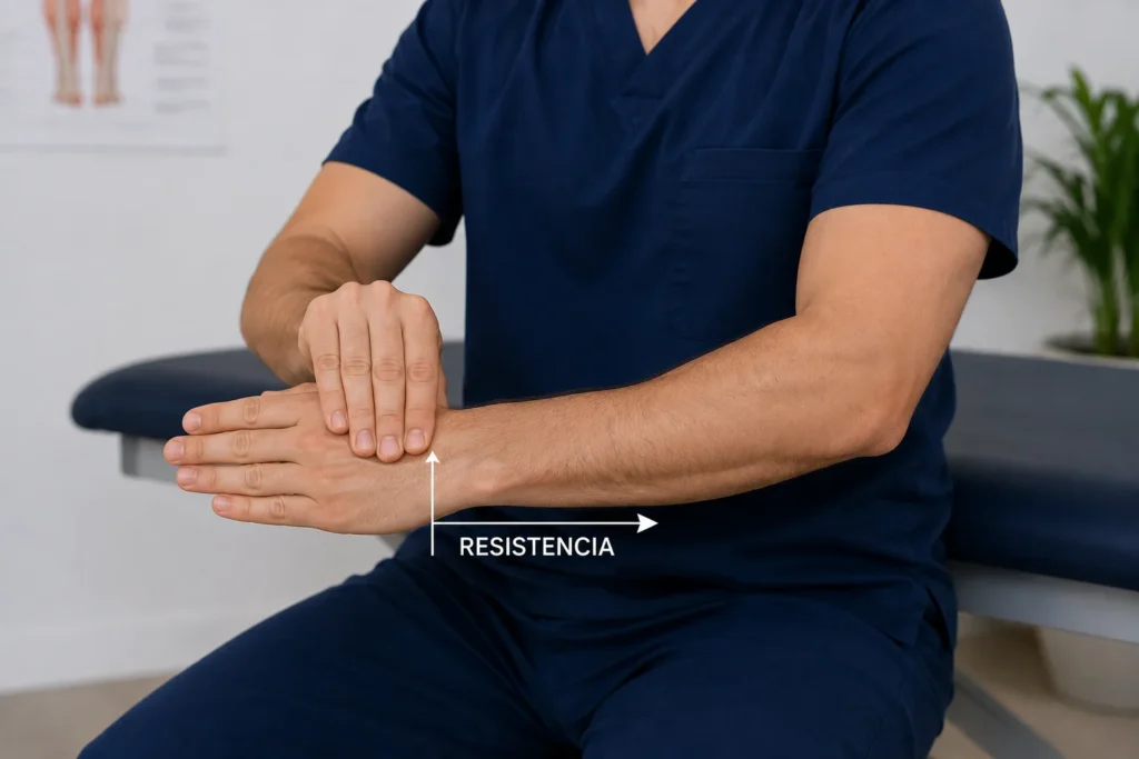ejercicio isométrico de extensión de muñeca