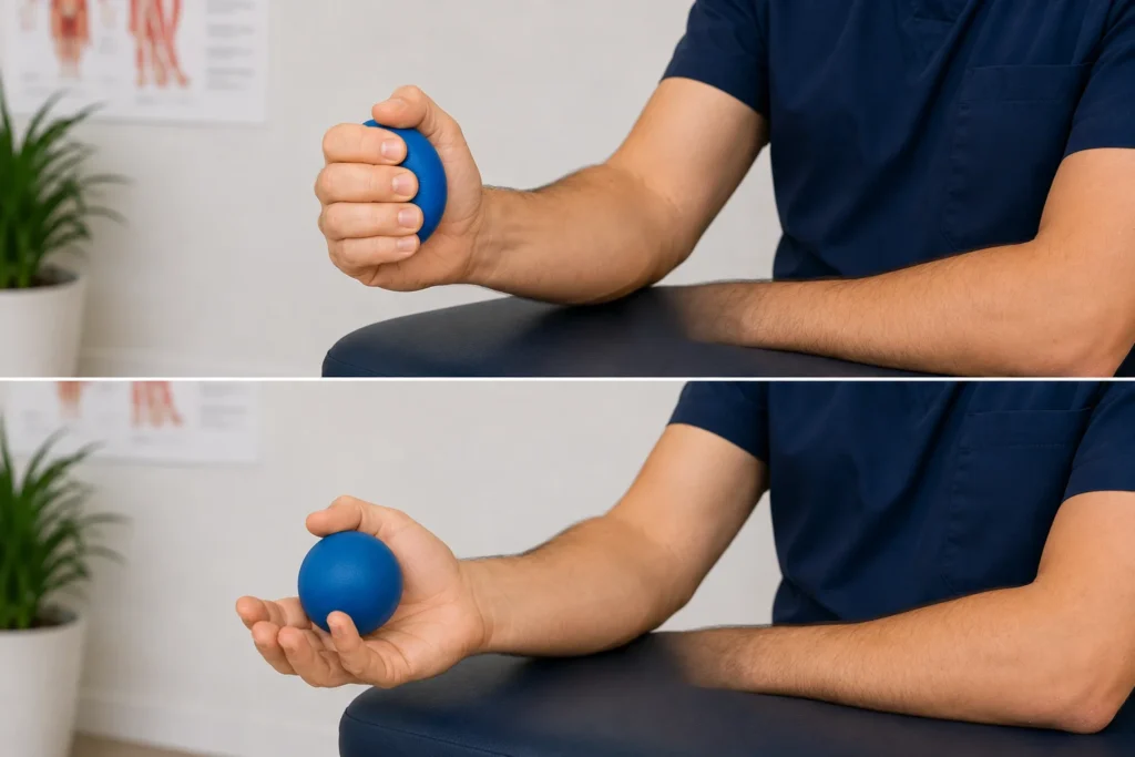 Ejercicios de agarre en ejercicios para epicondilitis